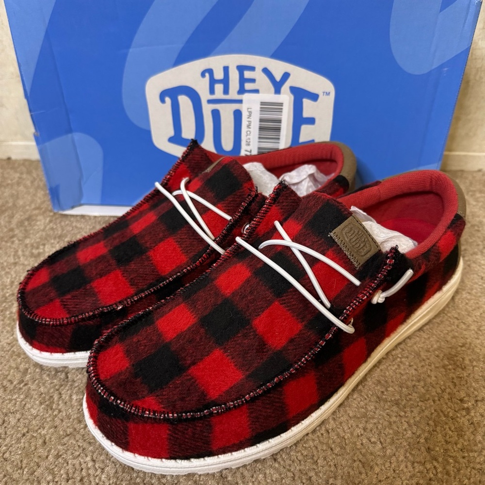 Buffalo Plaid Hey Dude Shoes